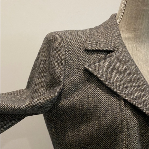 Lauren Ralph Lauren Charcoal Wool Moto Jacket Size 4 Zipper Detail - Picture 7 of 15